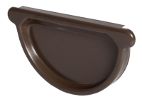 Заглушка желоба универсальная, сталь, d-125 мм, коричневый, Aquasystem