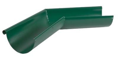 Детальное фото угол желоба внешний 135 гр, сталь, d-125 мм, зеленый, aquasystem